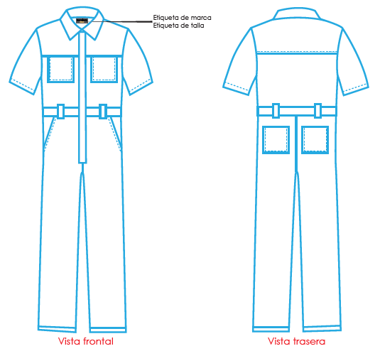 Overol unisex manga corta