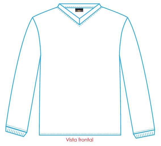 Camisola cuello v manga larga
