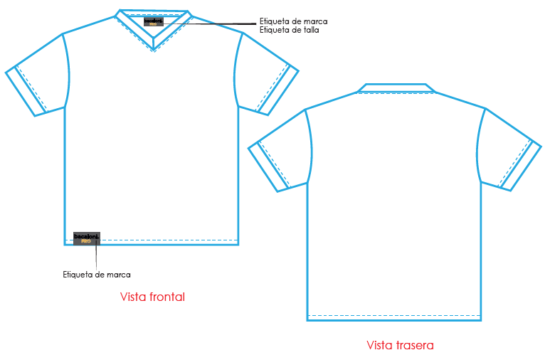 Playera cuello V 1 frontura