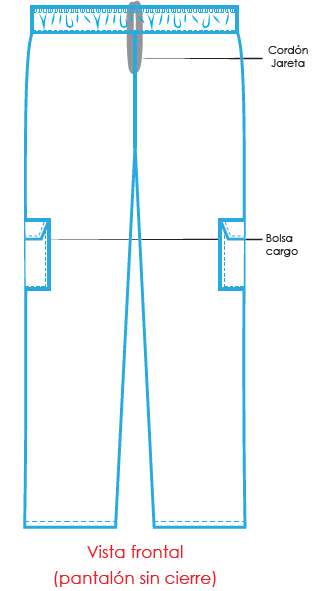 Pantalon jareta con bolsas tipo cargo.