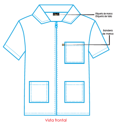 Bata Unisex cierre manga corta