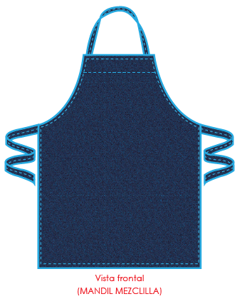 Mandil sin bolsa mezclilla