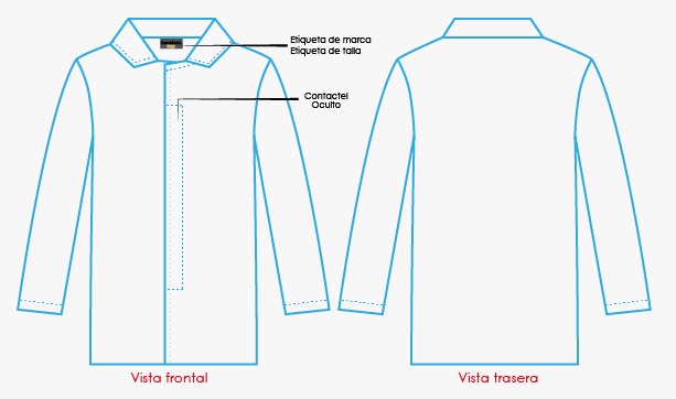 Bata laboratorio manga larga sin bolsas panovo