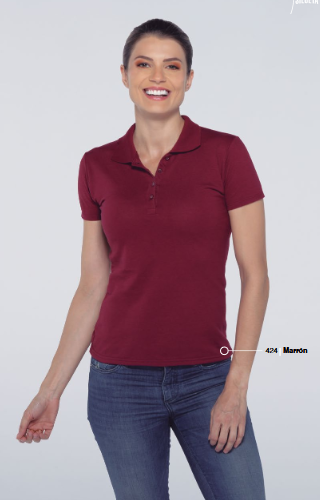 Playera tipo polo mc con silueta dama