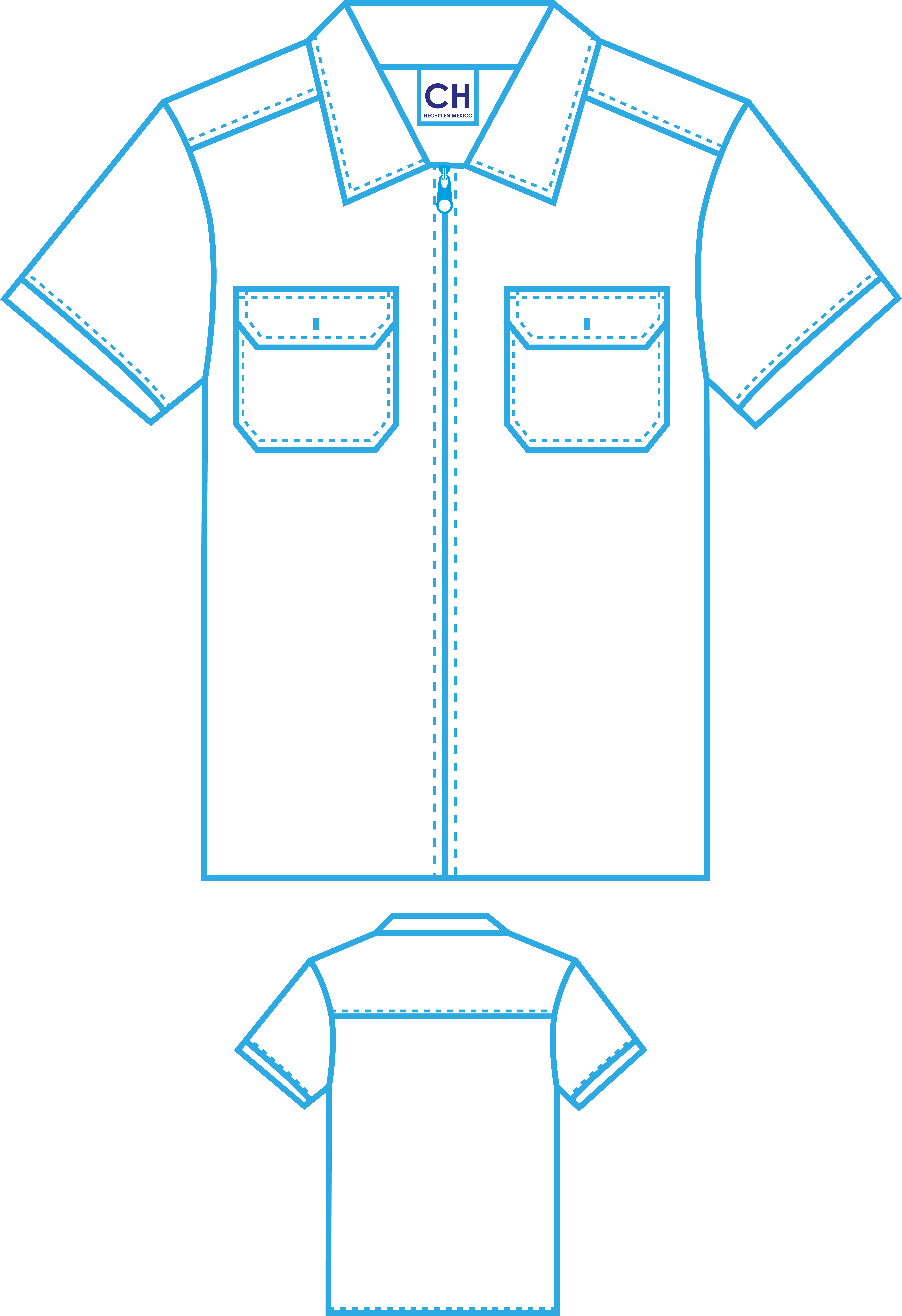 Camisola de trabajo c/cierre  m/c y reflejante